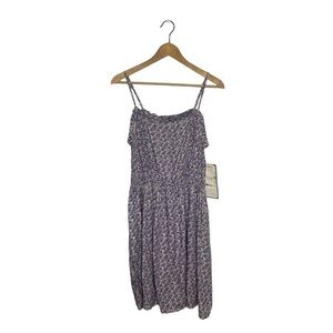 Hinge Pinafore Mini Dress Ivory birch tiled Print | Small NWT